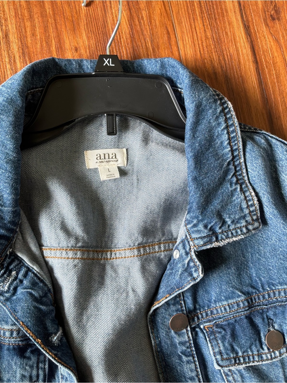 a.n.a Dark Blue Denim Long Sleeve Shirt Dress - Picture 7 of 13